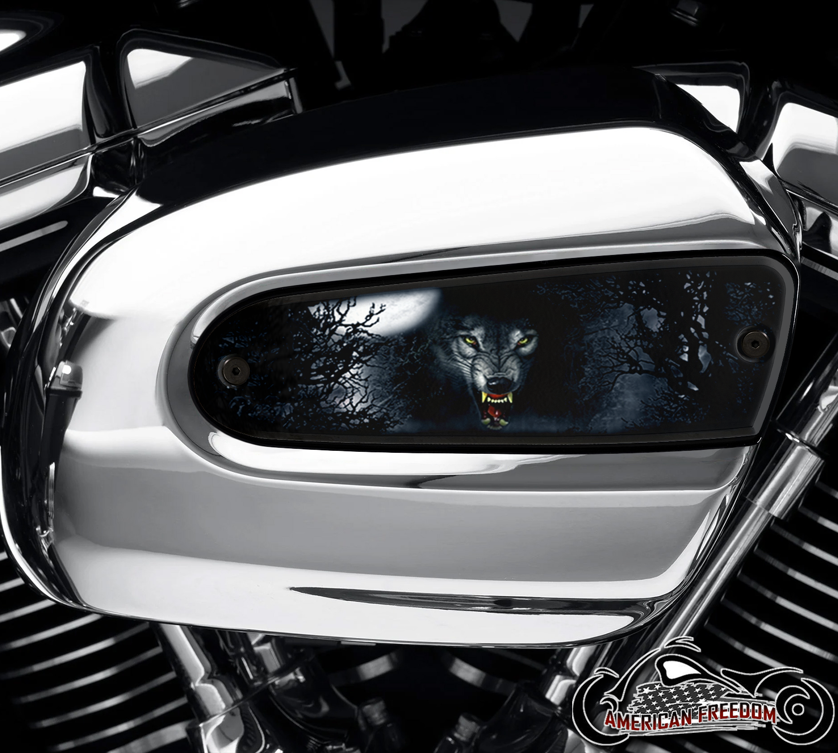 Harley Davidson Wedge Air Cleaner Insert - Wolf in Woods